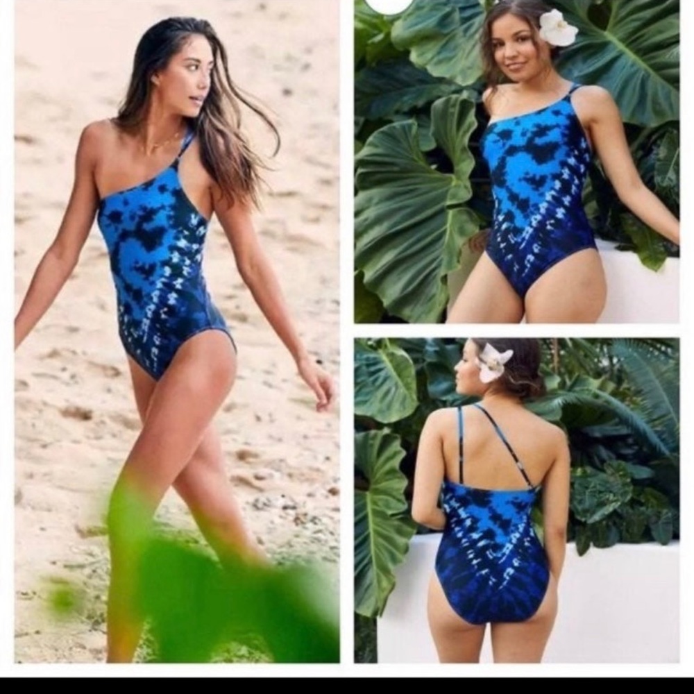 Aerie one shoulder one piece tie dye medium